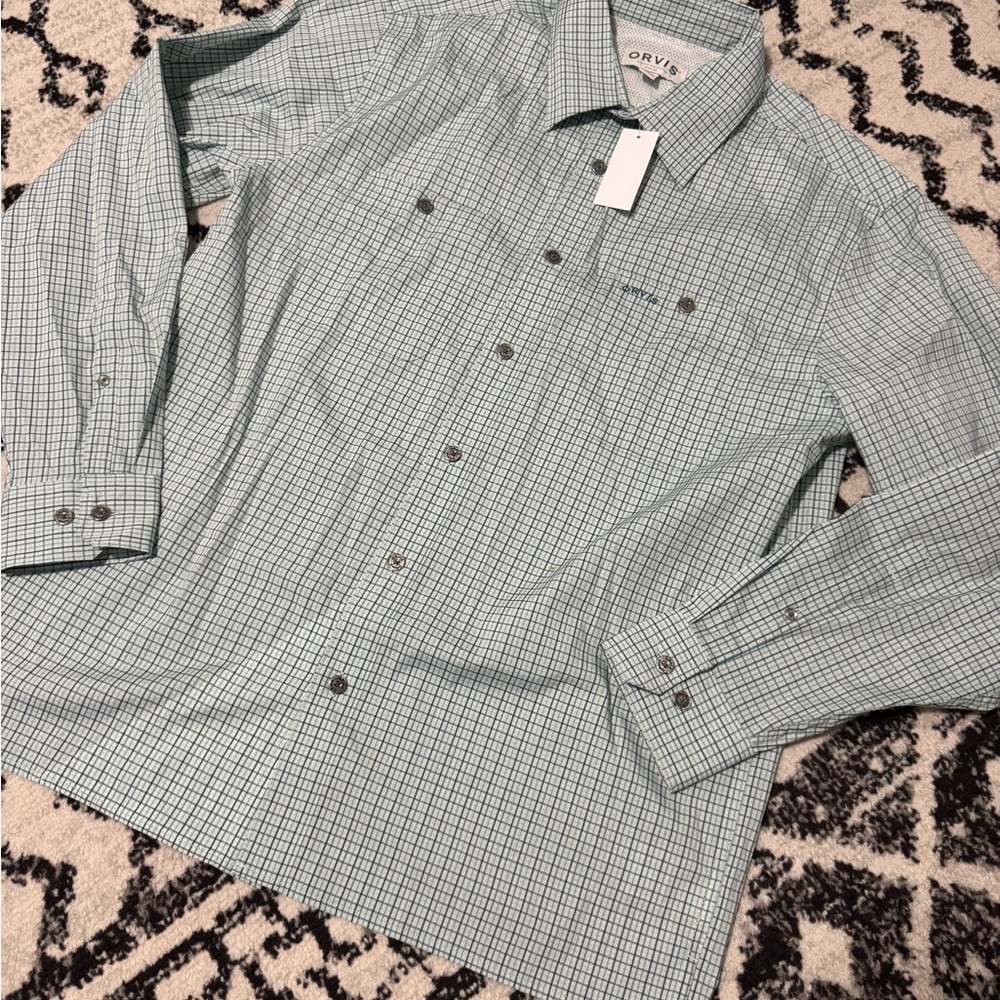 Orvis Men's Blue Plaid River Guide Casual Shirt - NWT! - size M
